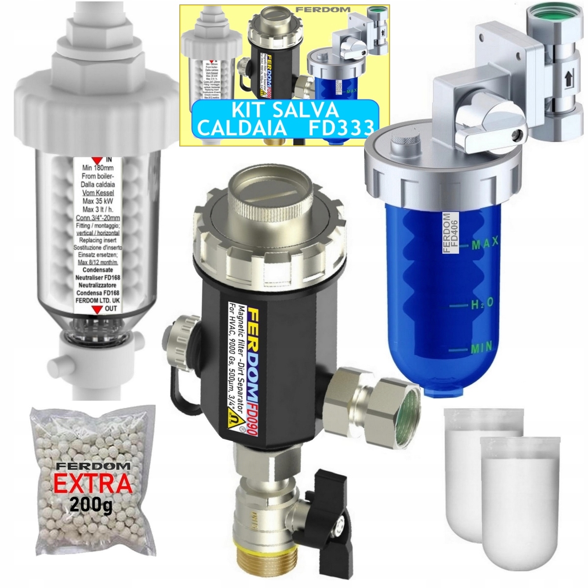 Ferdom 3v1 Ochrana Kotla Magnetizér, Dávkovač, Neutralizátor kondenzátu