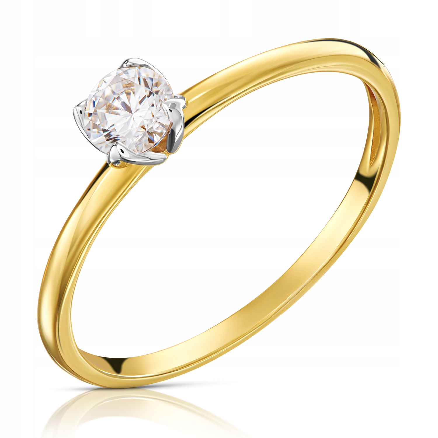 

Złoty Pierścionek Zaręczynowy 333 8K Cyrkonia r11