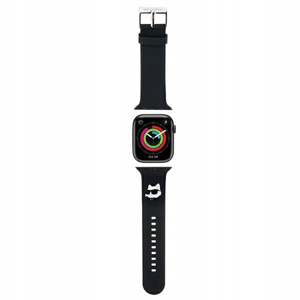Pásek pro Apple Watch 38/40/41 mm Karl Lagerfeld 3D Rubber Choupette Černý
