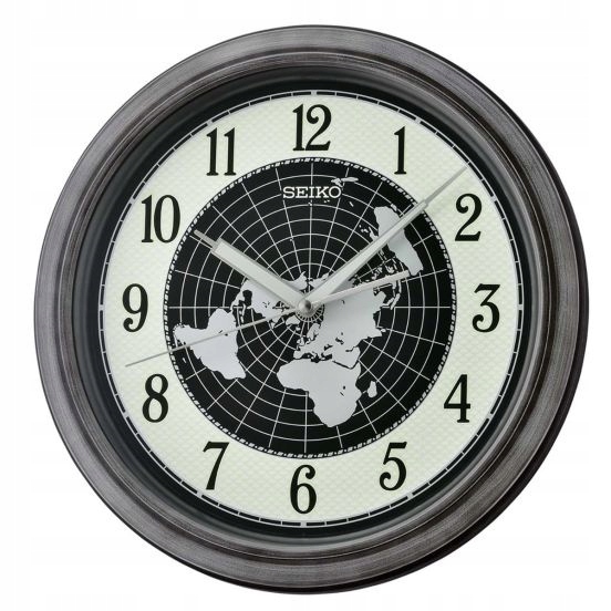Tichý Šedý Japonský Hodiny Seiko QXA825S 32 cm Svietiace Ručičky A Ciferník
