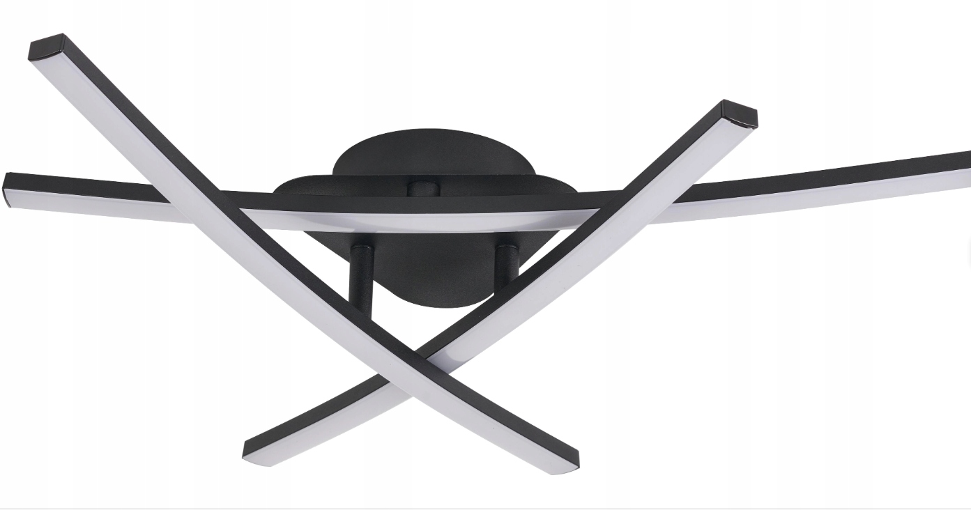 Moderní černý stropní svítidlo ve tvaru tří protínajících se Led pásků Oren