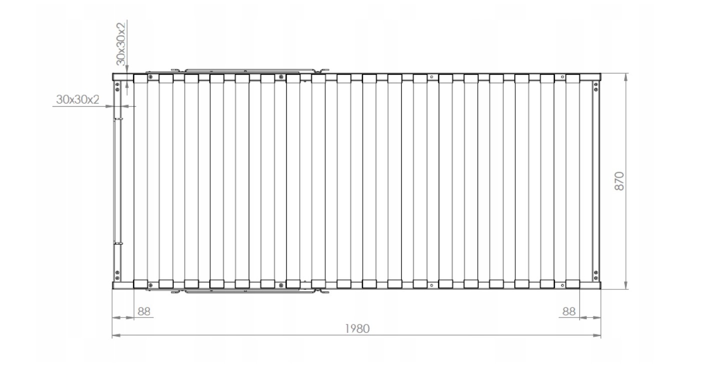 STELAŻ DO ŁÓŻKA 90X200 WKŁAD METALOWY RAMA POD MATERAC LISTWY SPRĘŻYNUJĄCE Rozmiar (cm) 90x200