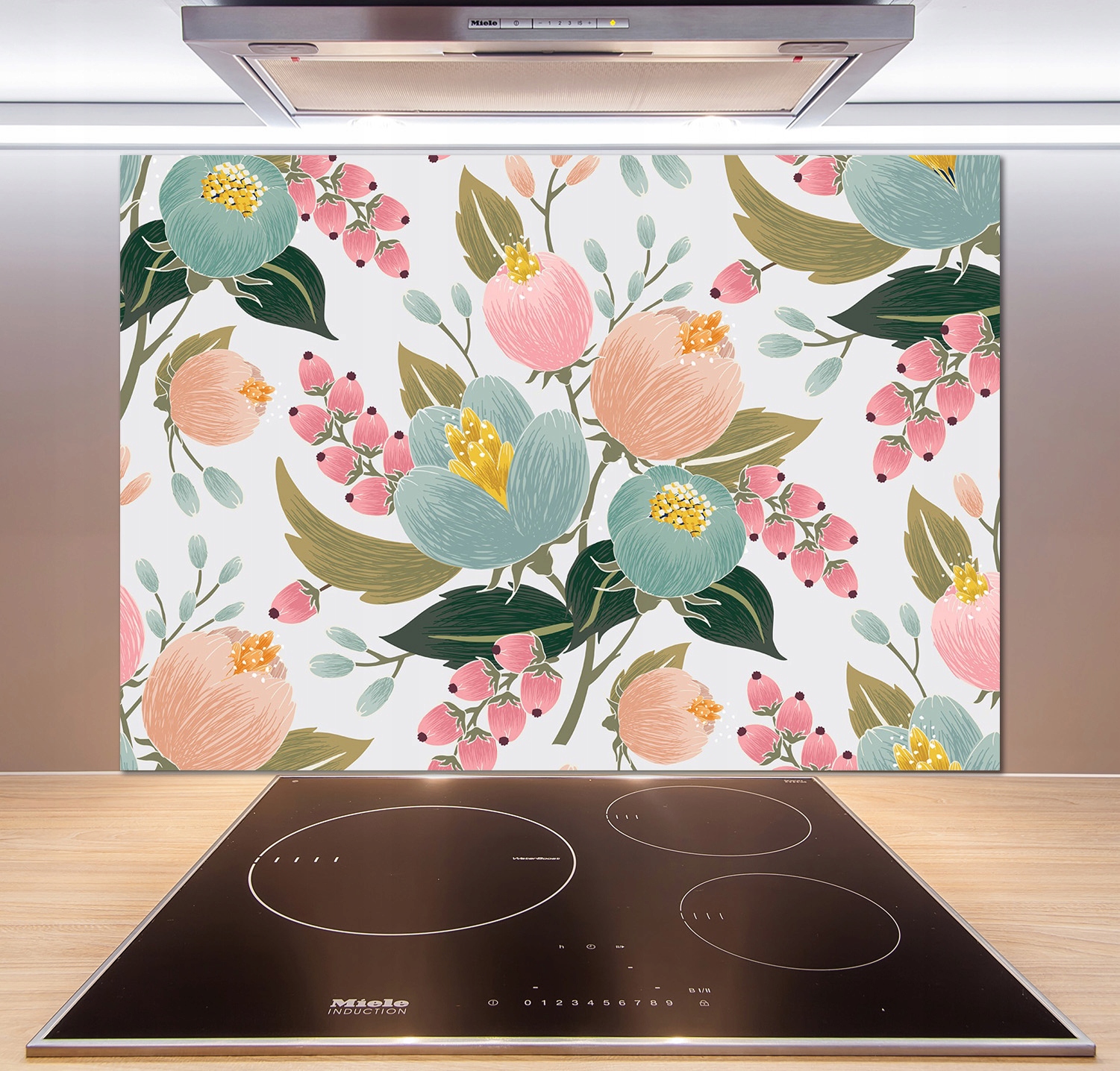 

Panel do kuchni Kwiecisty wzór 100x70 cm + Klej