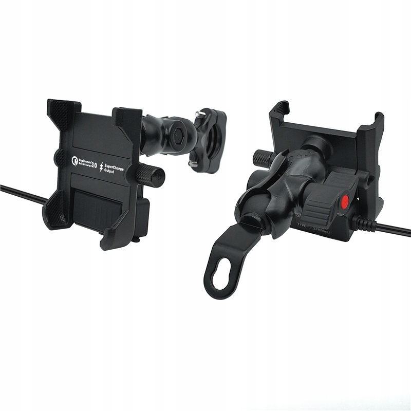 Uchwyt Telefon Motocyklowy Bezpiecznik Imadło Ładowarka 36W Qc 3.0 Usb-c Pd