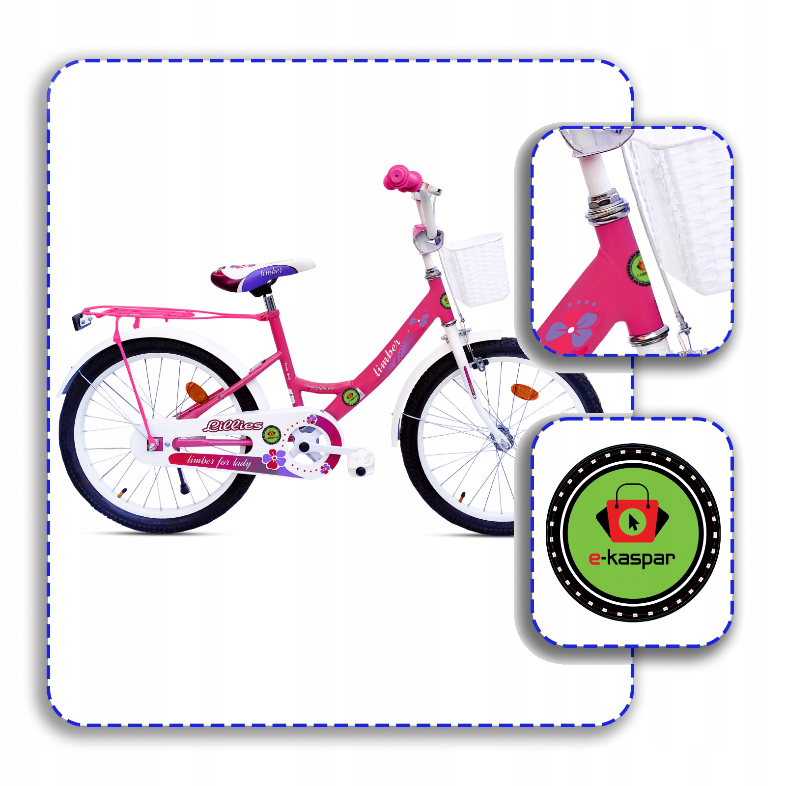 BMX Rower Dziecięcy Rowerek 20 cali + Stopka Kolor Biały Różowy