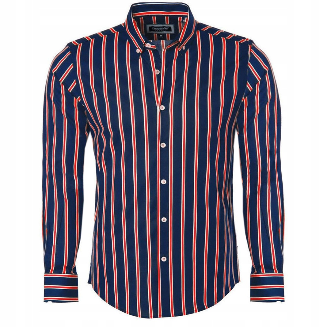 

Koszula Taliowana w Paski Slim Casual Elegance