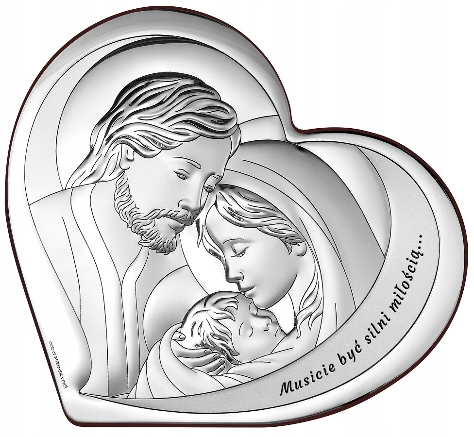 Strieborný veľký obraz Svätá rodina Gravírovanie Zadarmo! 6432SW/5