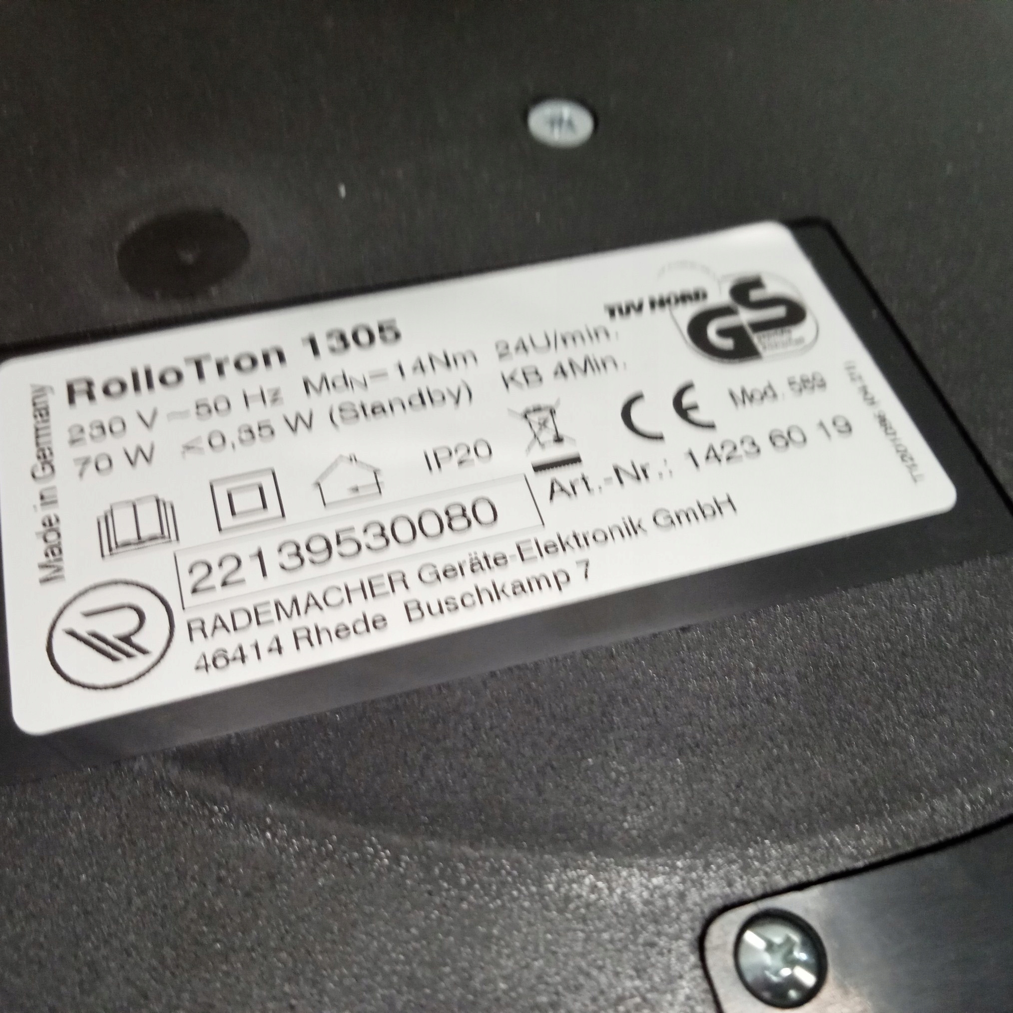 R8 RoloTron 1305-UW Zwijacz taśmowy do rolet Marka Rademacher