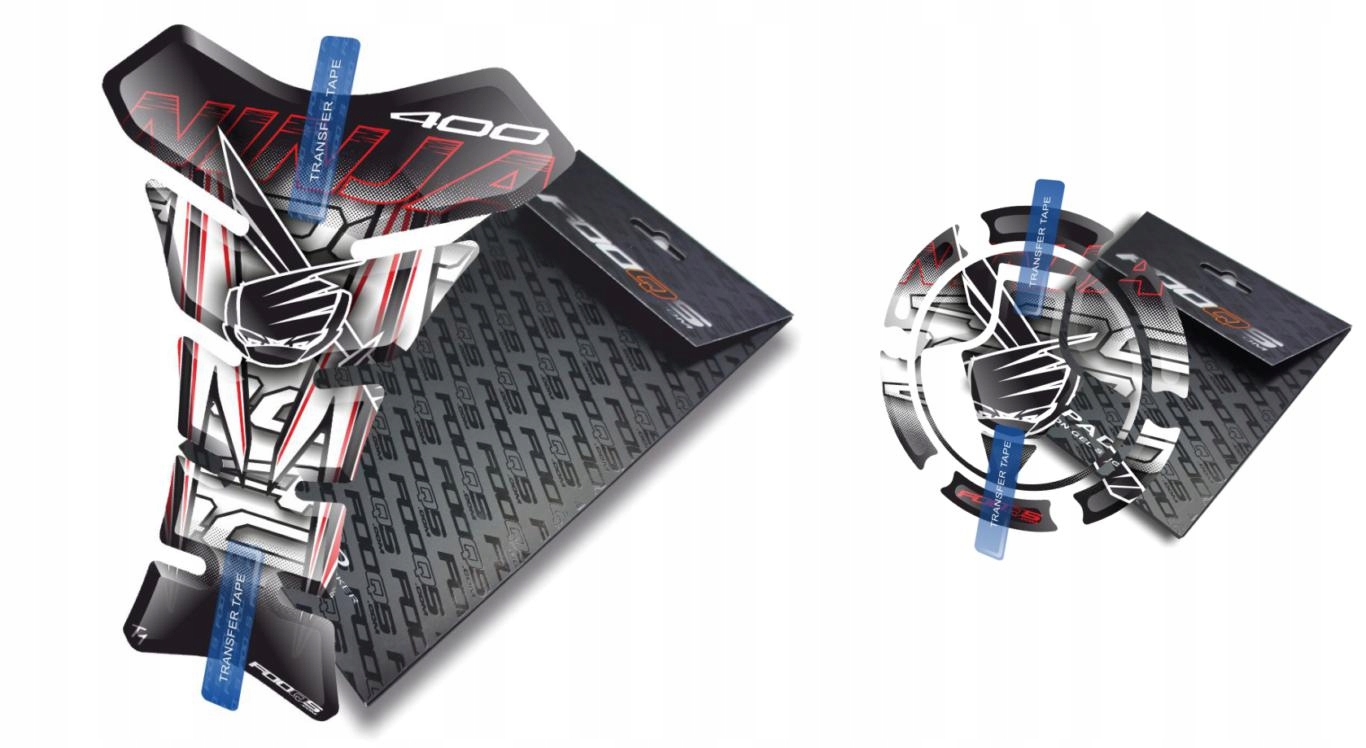 Tank-pad Cap-pad od firmy Fooqs Kawasaki Ninja 400 Bílá Červená