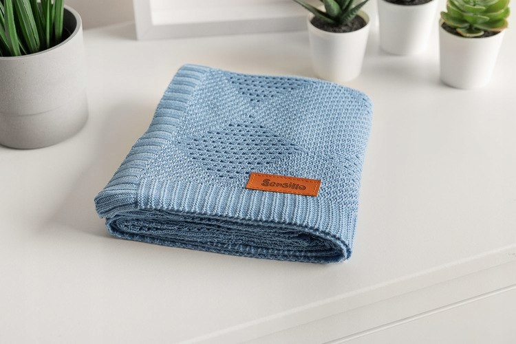 KOC BAMBUS 100% 100X80CM NIEBIESKI Marka Sensillo