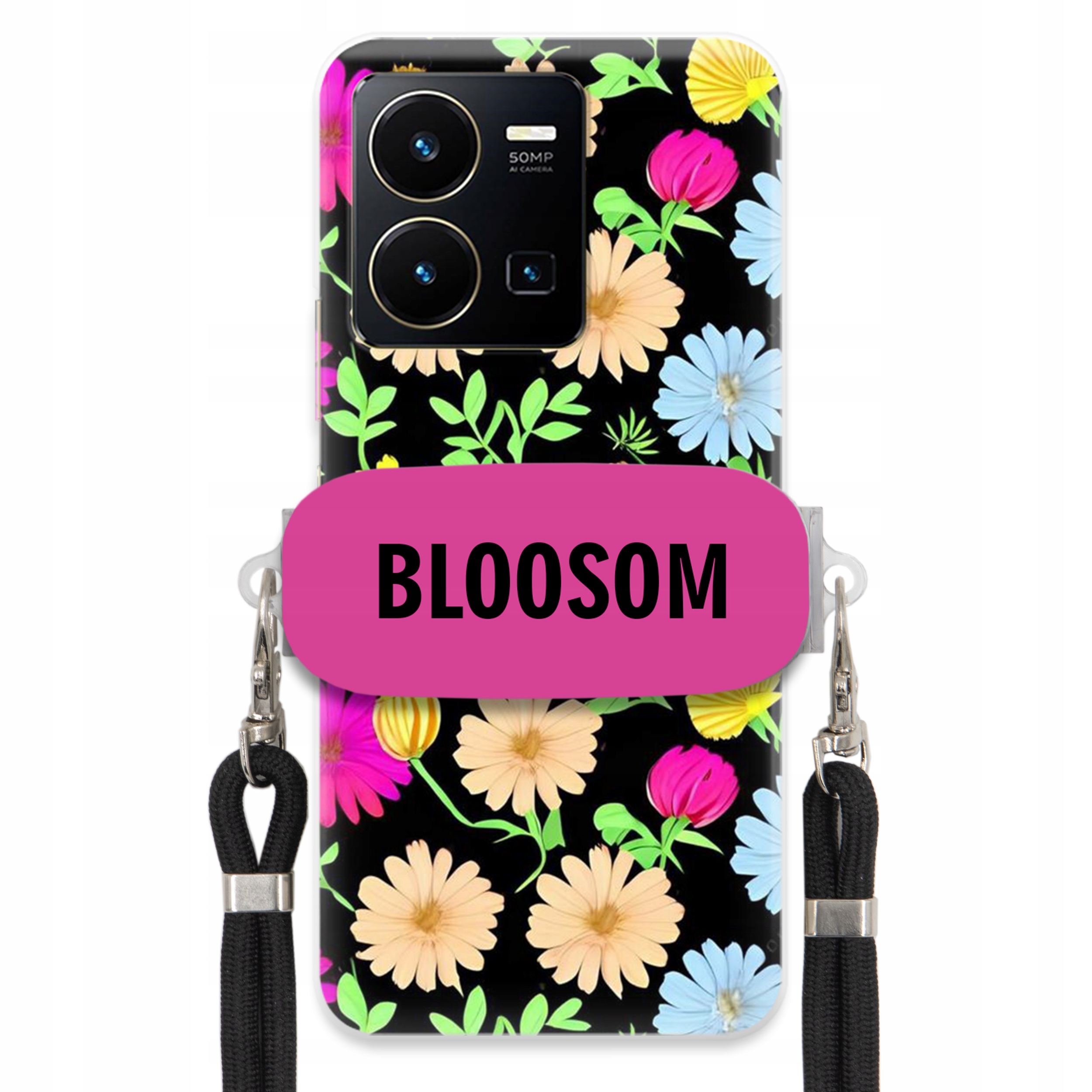 Puzdro Crossbody Držiak Pre Vivo Y35 4G Puzdro Kvety Bloosom Flower