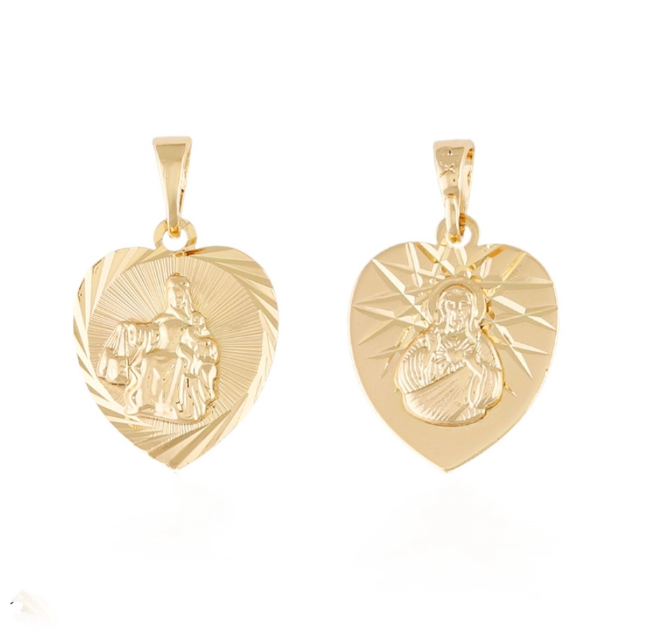 

606 stal zawieszka złota medalik dwustronny