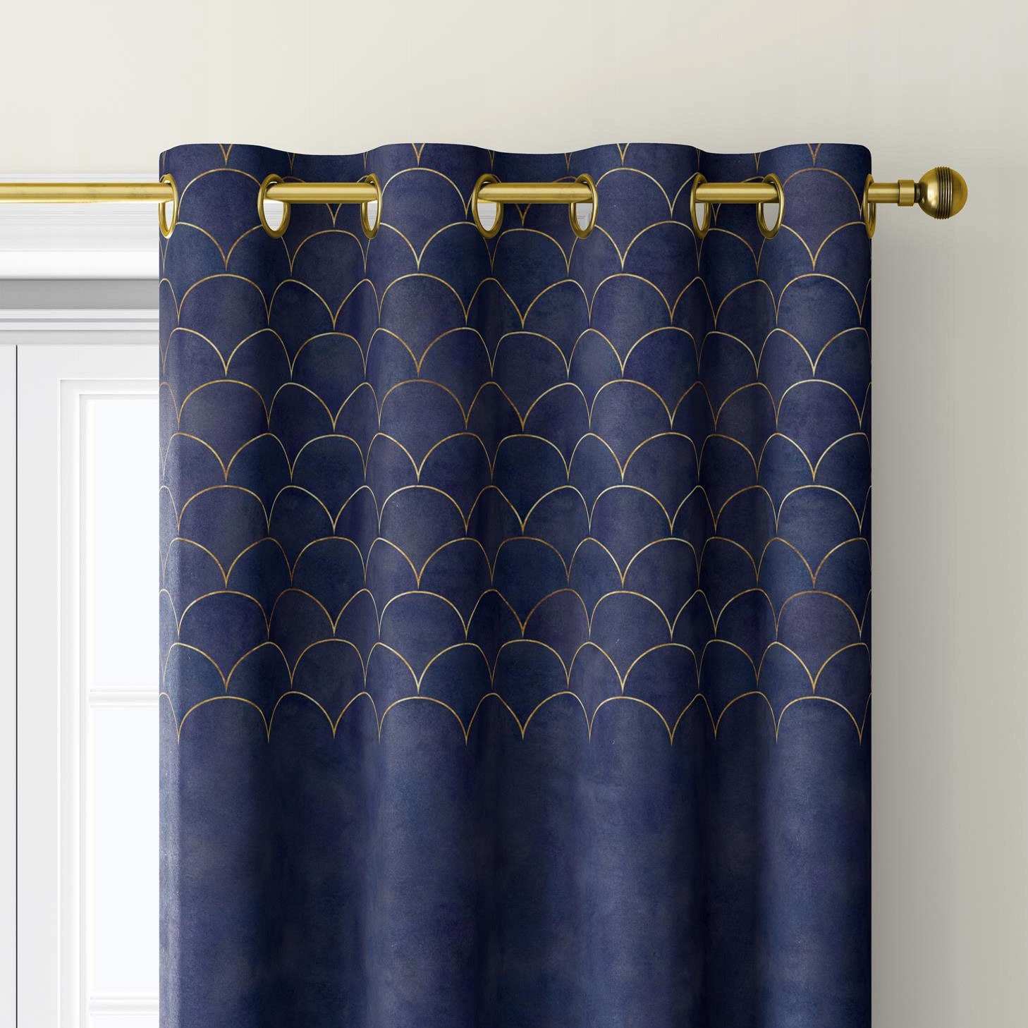 Závěs Samet Na Průchodkách_zlatý VZOR_145 x 160