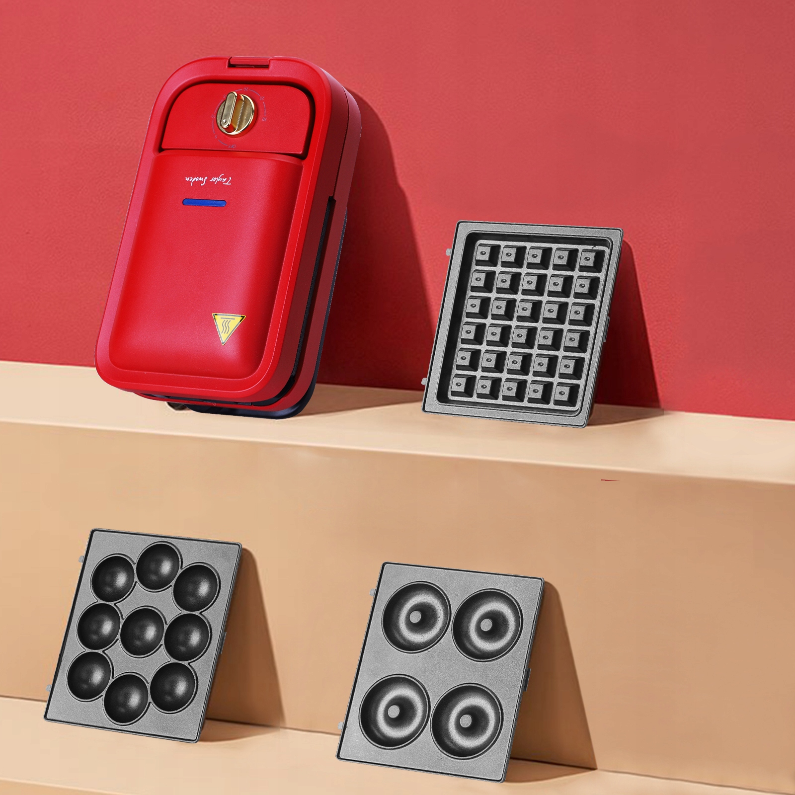 Gofrownica 3w1 Opiekacz ciastka pączki 600W Marka Taylor Swoden