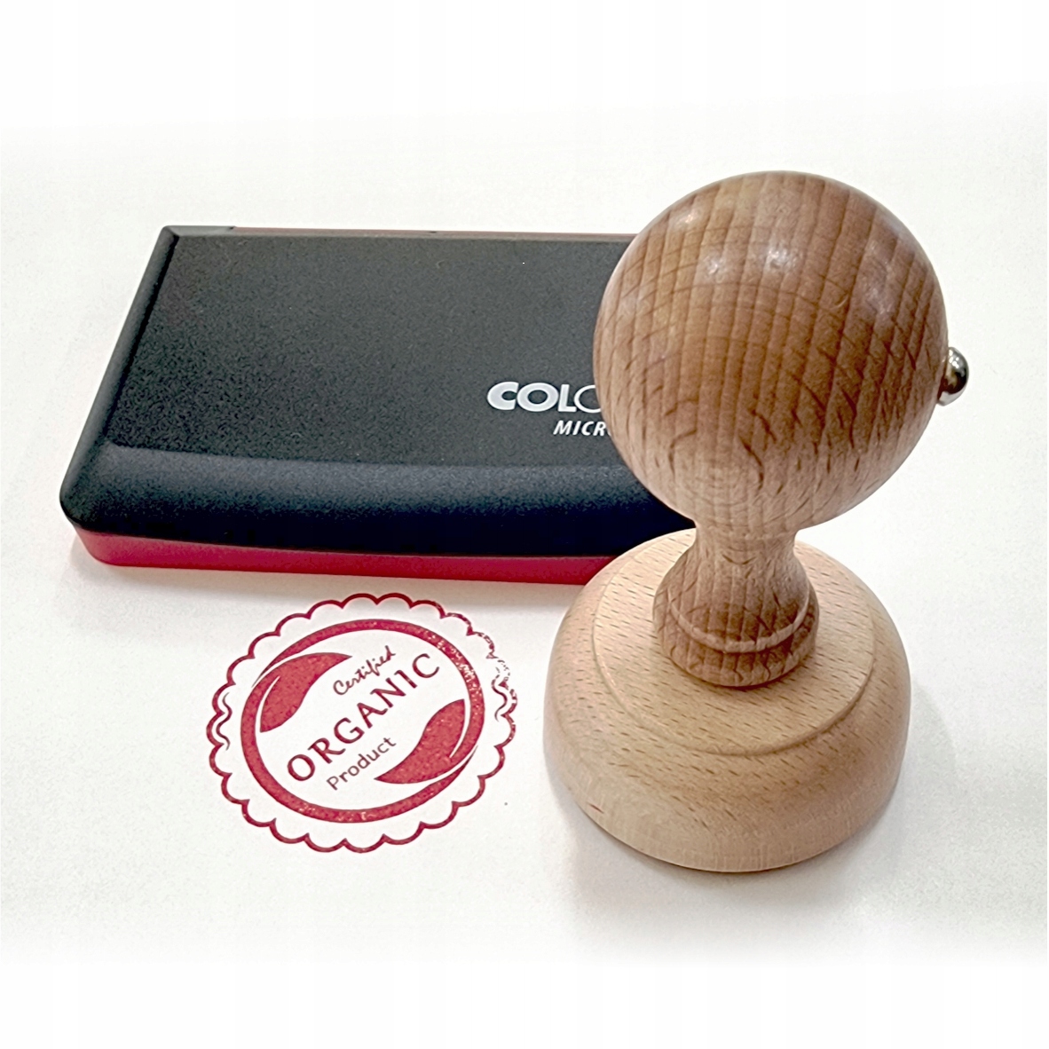

Stempel ręczny pieczątka Logo decoupage tusz 50 mm