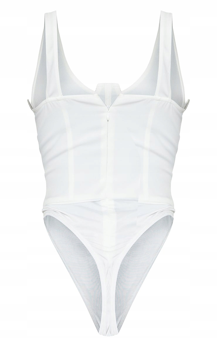 PRETTYLITTLETHING BIAŁE BODY DLA WYSOKICH 38 EJJ Fason majtek stringi