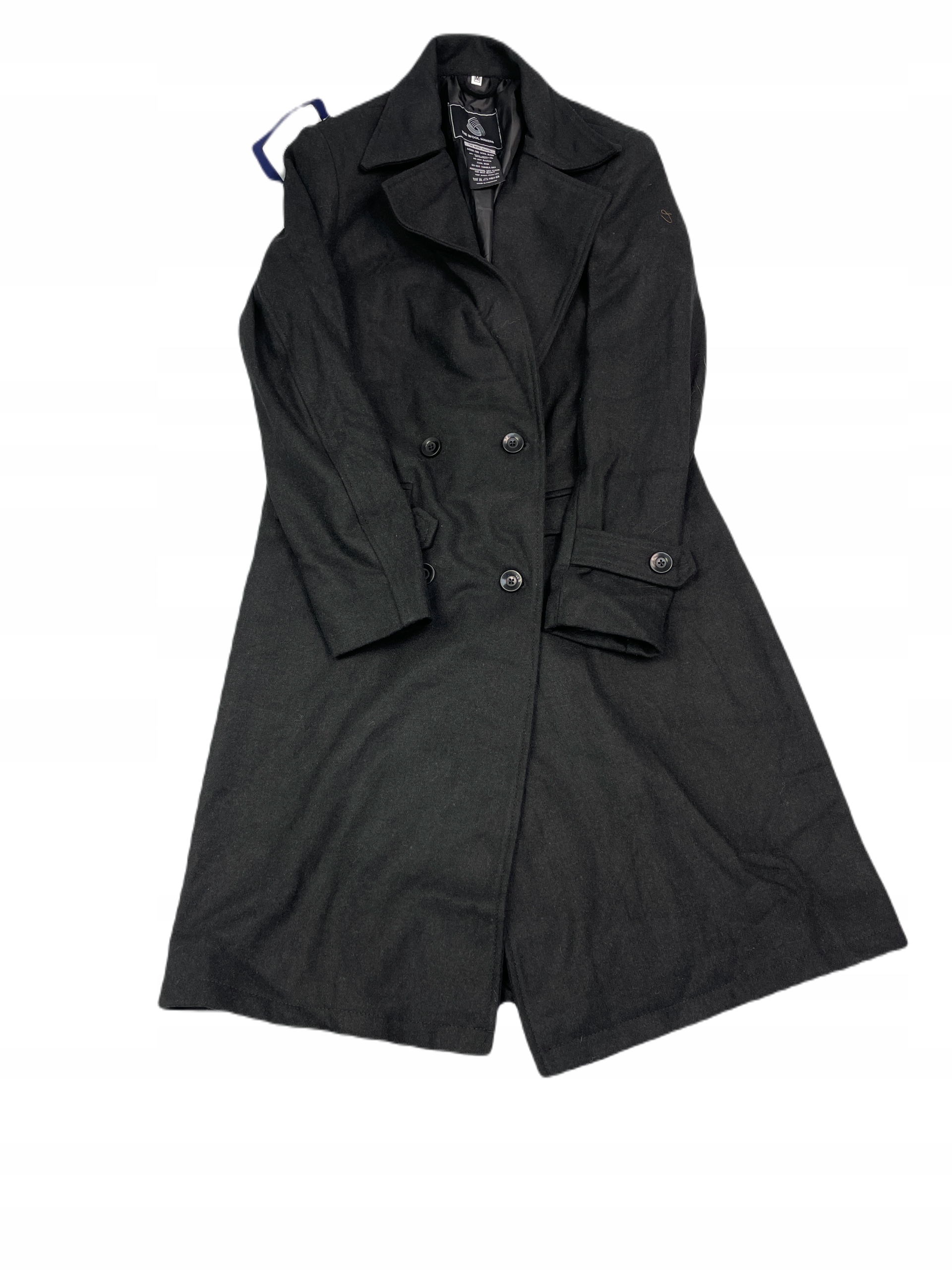 Dámský černý vlněný kabát The Wool Maker XL