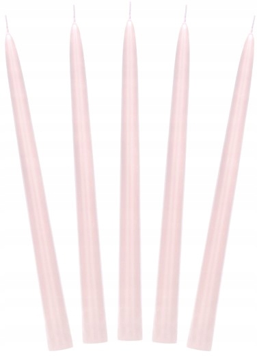 ŚWIECZKI ŚWIECE STOŁOWE STOŻKOWE BRUDNY RÓŻ RÓŻOWE TRADYCYJNE 24 CM 10 SZT Czas palenia do 10h