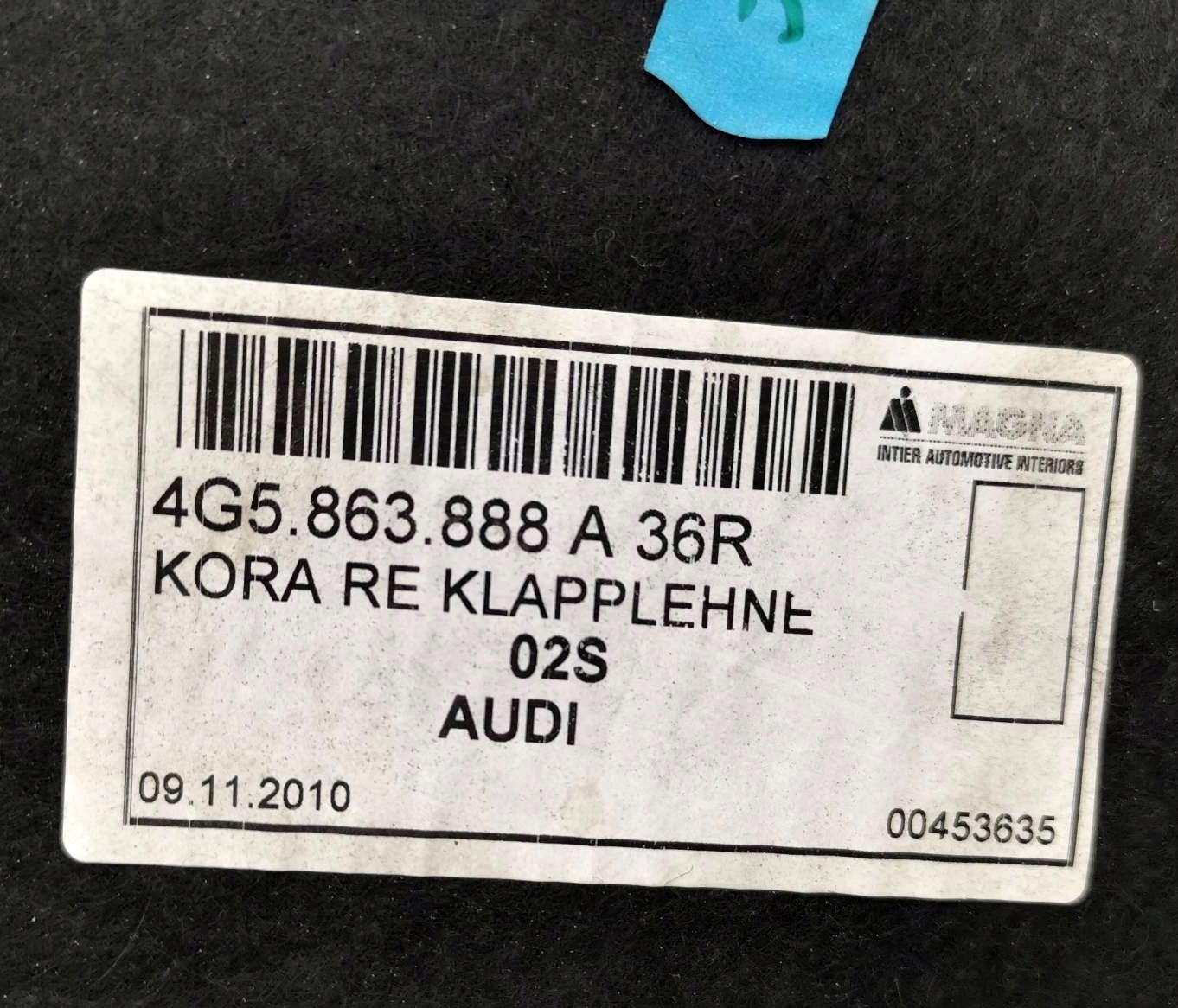 ORG side upholstery boot right AUDI A6 S6 C7 4G 4G5863888A