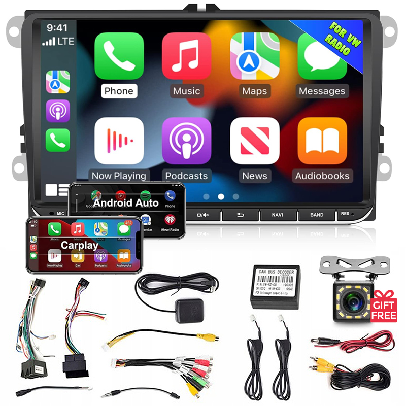 Rádio 9'' 2GB/32GB Android 15 Golf V VI Passat B6 B7 Seat Škoda Volkswagen