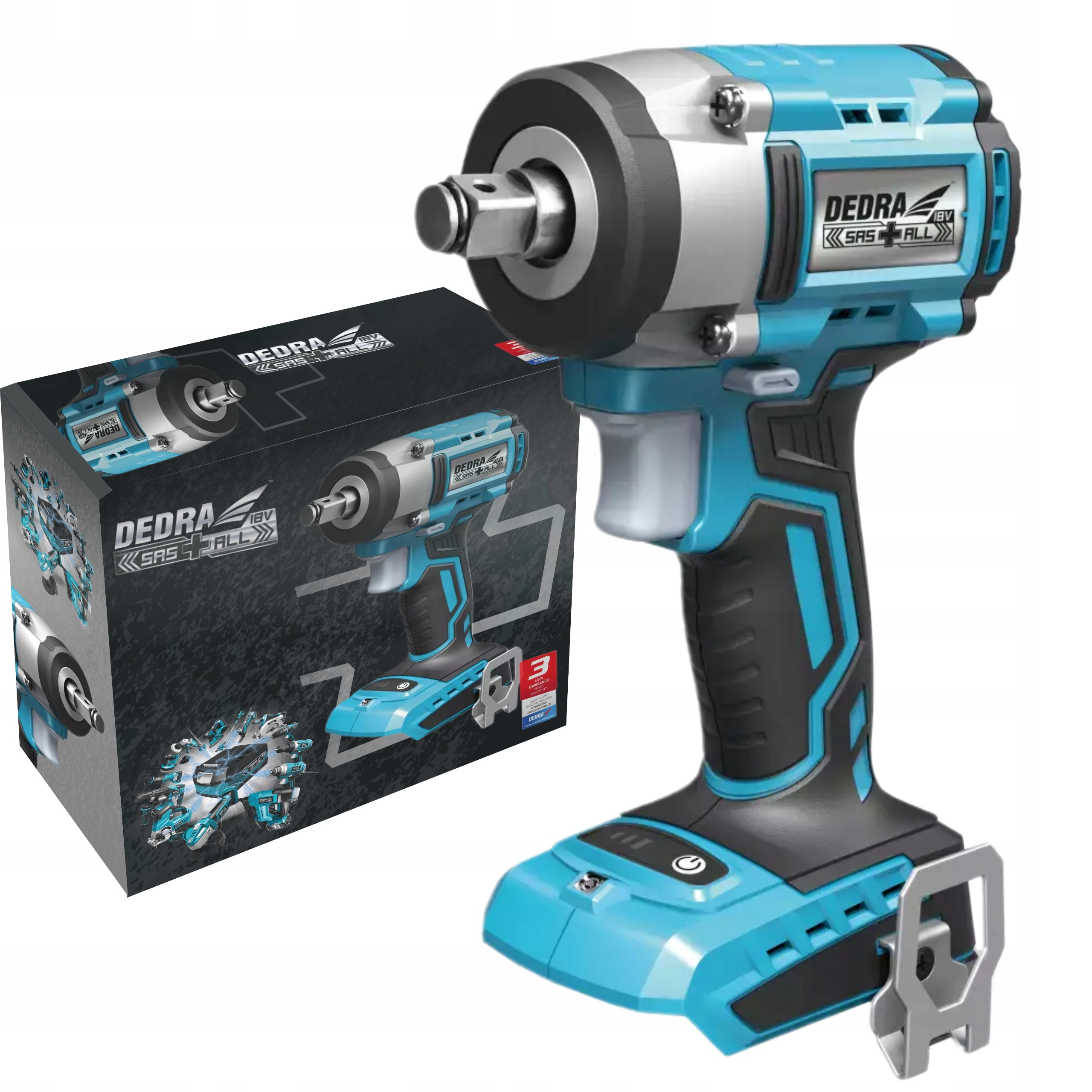 DEDRA KOMPAKTOWY KLUCZ UDAROWY BEZSZCZOTKOWY 350NM 1/2" 18V DED7153 SAS+