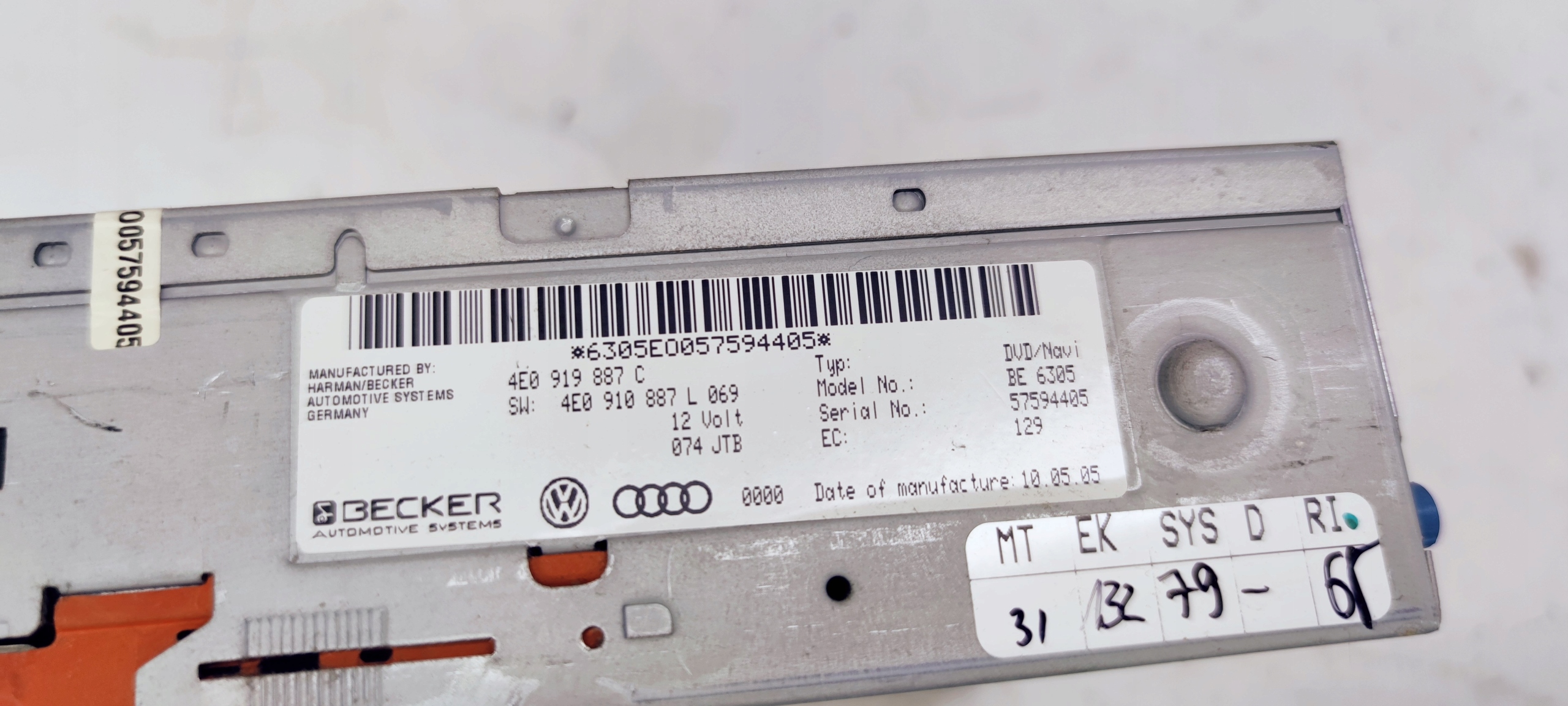 player DVD AUDI A3 A4 A5 Q5 A6 A8 4E0919887C 4E0910887L