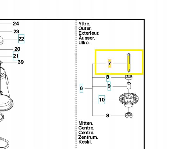 Hřídel žacího ústrojí Husqvarna Rider R316 TXs Awd