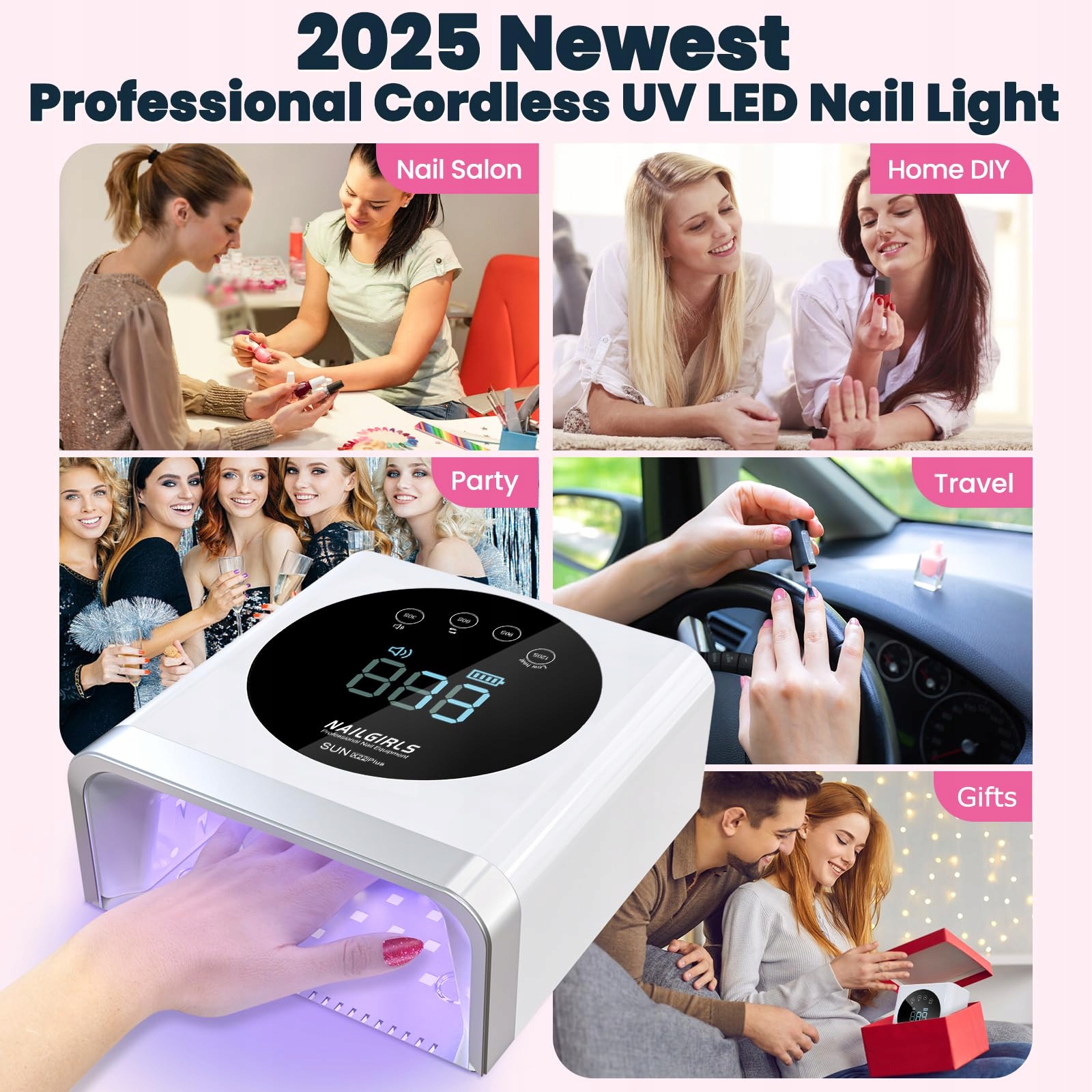 NAILGIRLS Lampa UV LED 150W Do Paznokci Z Sensorem LCD I Timerem — miniatura 2