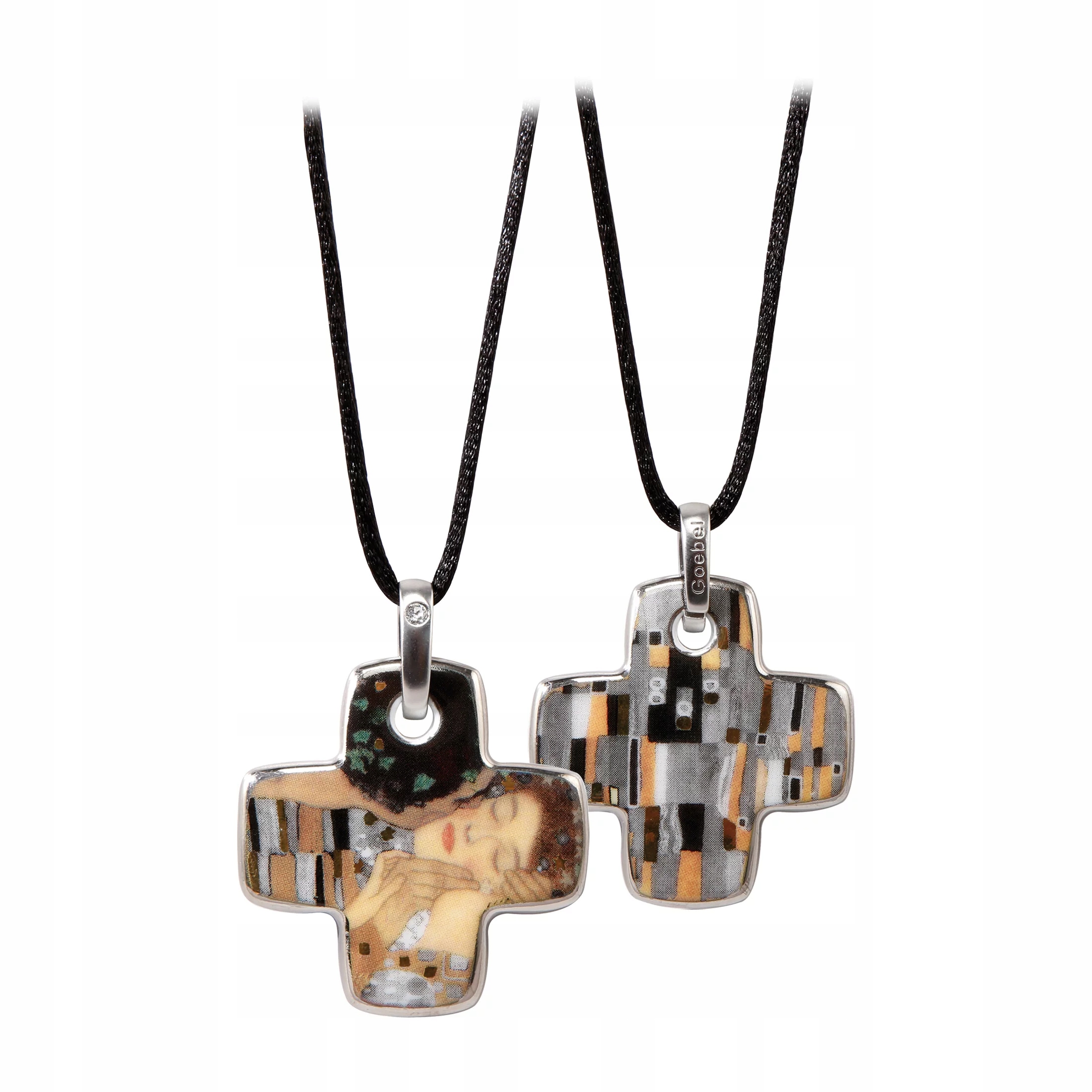 Gustav Klimt Polibek Náhrdelník s řeckým křížem 4 cm