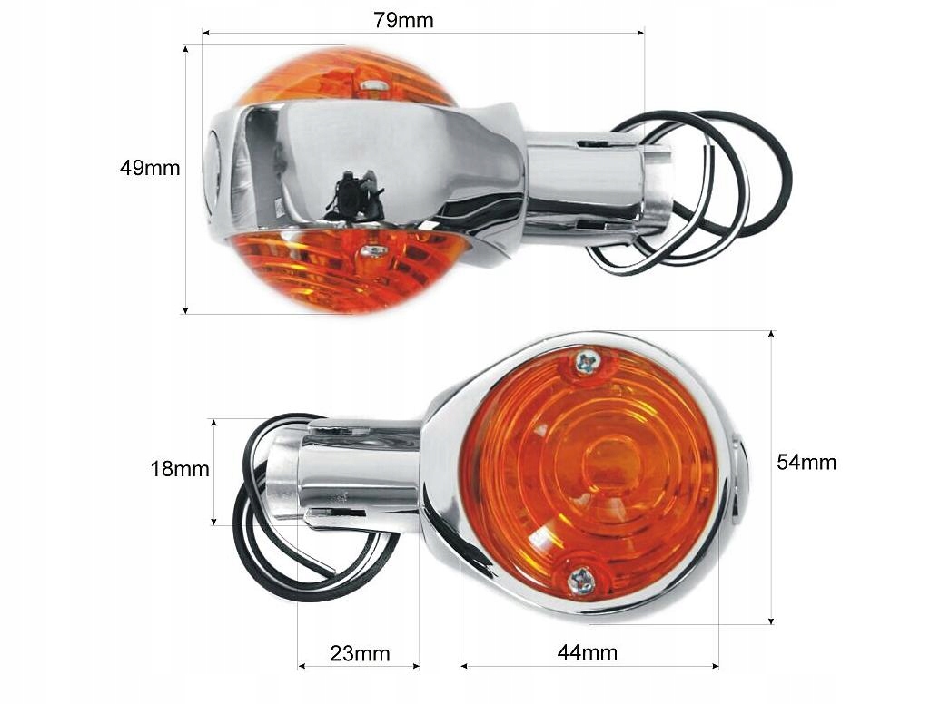 MIGACZE KIERUNKOWSKAZY CHROM DO KIEROWNICY 22MM Producent inny