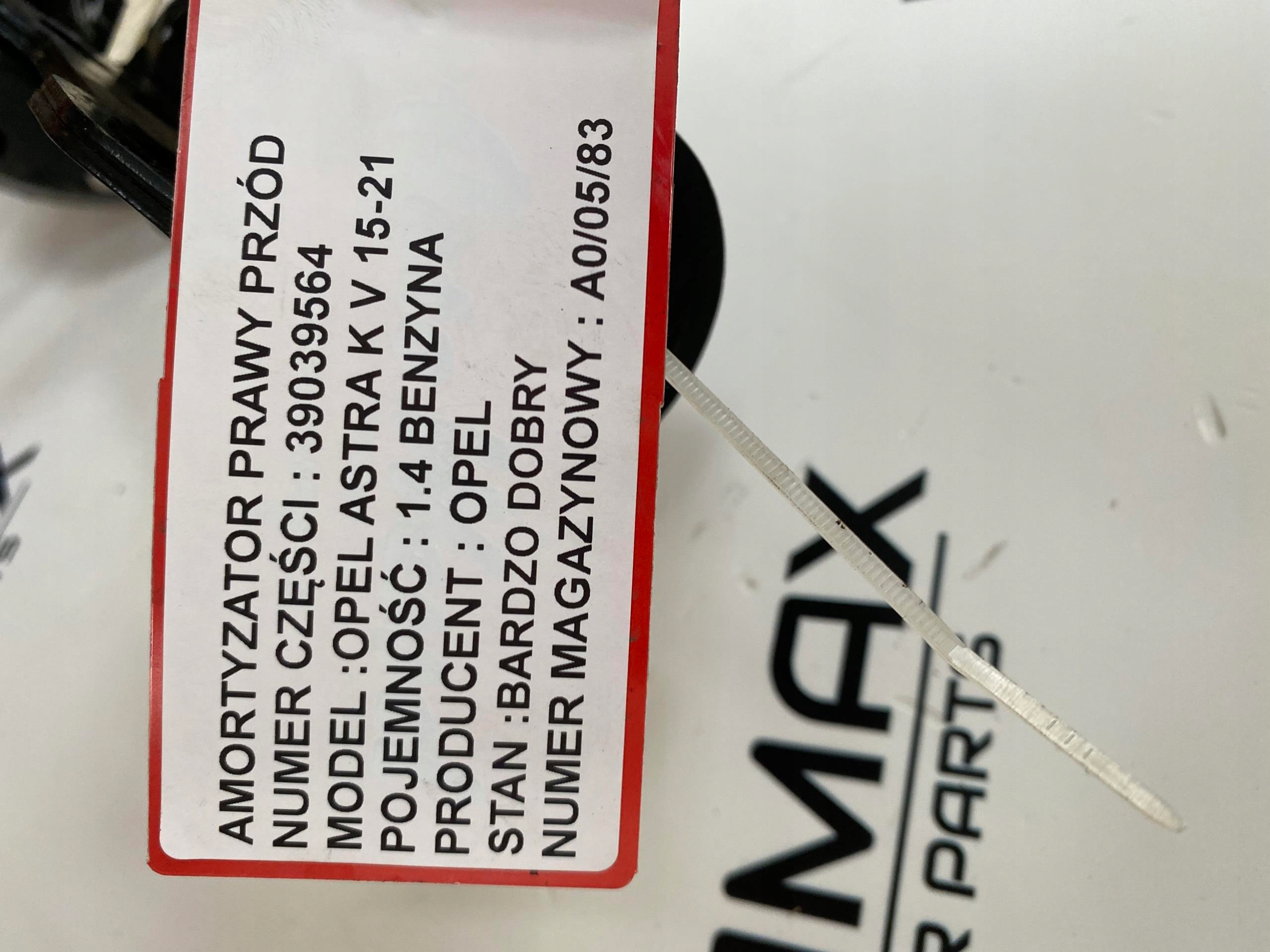 shock absorber right front OPEL ASTRA K V 1.4 petrol