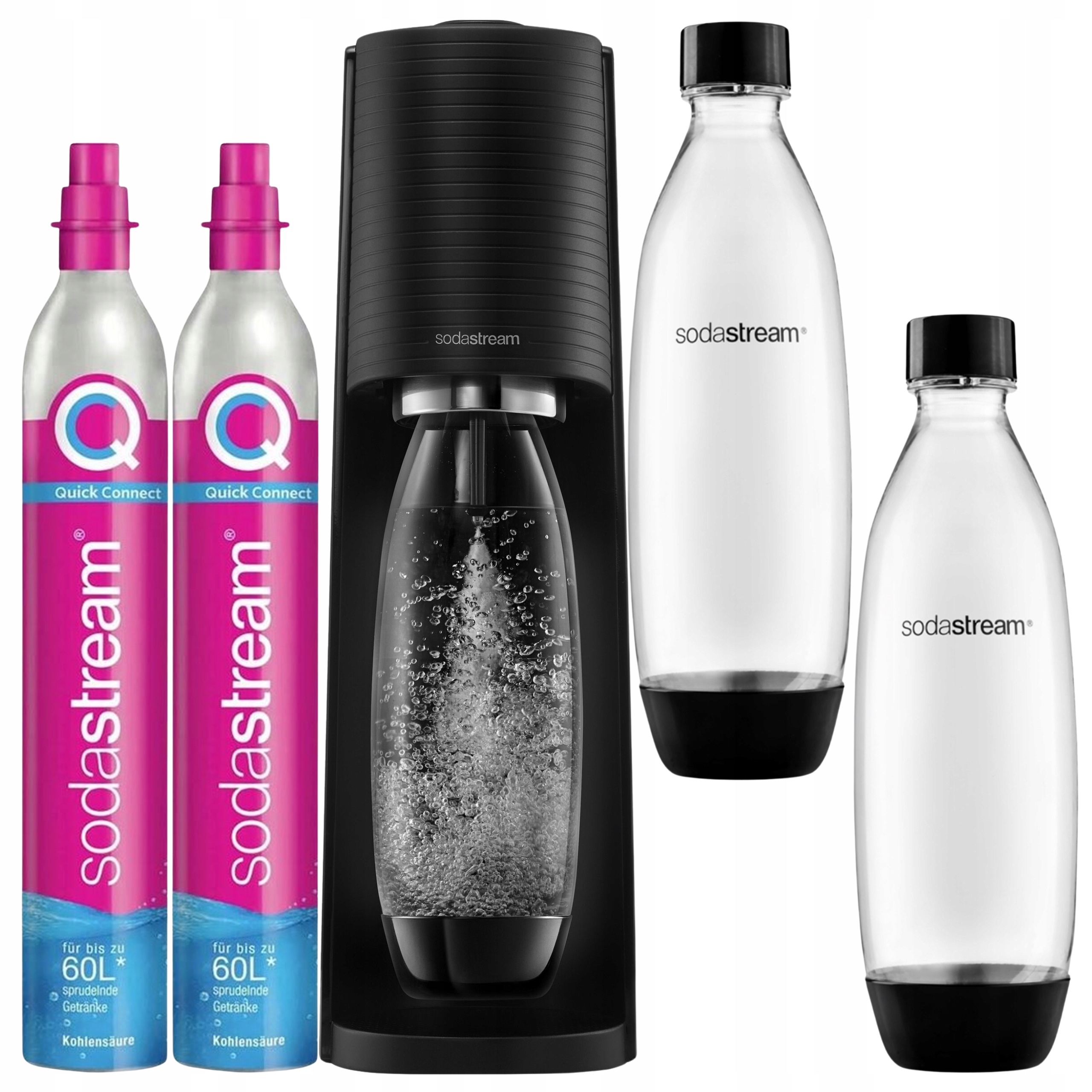 SodaStream Terra výrobník sody, sifon na perlivou vodu 2 lahve 2x láhev s CO2 plynem