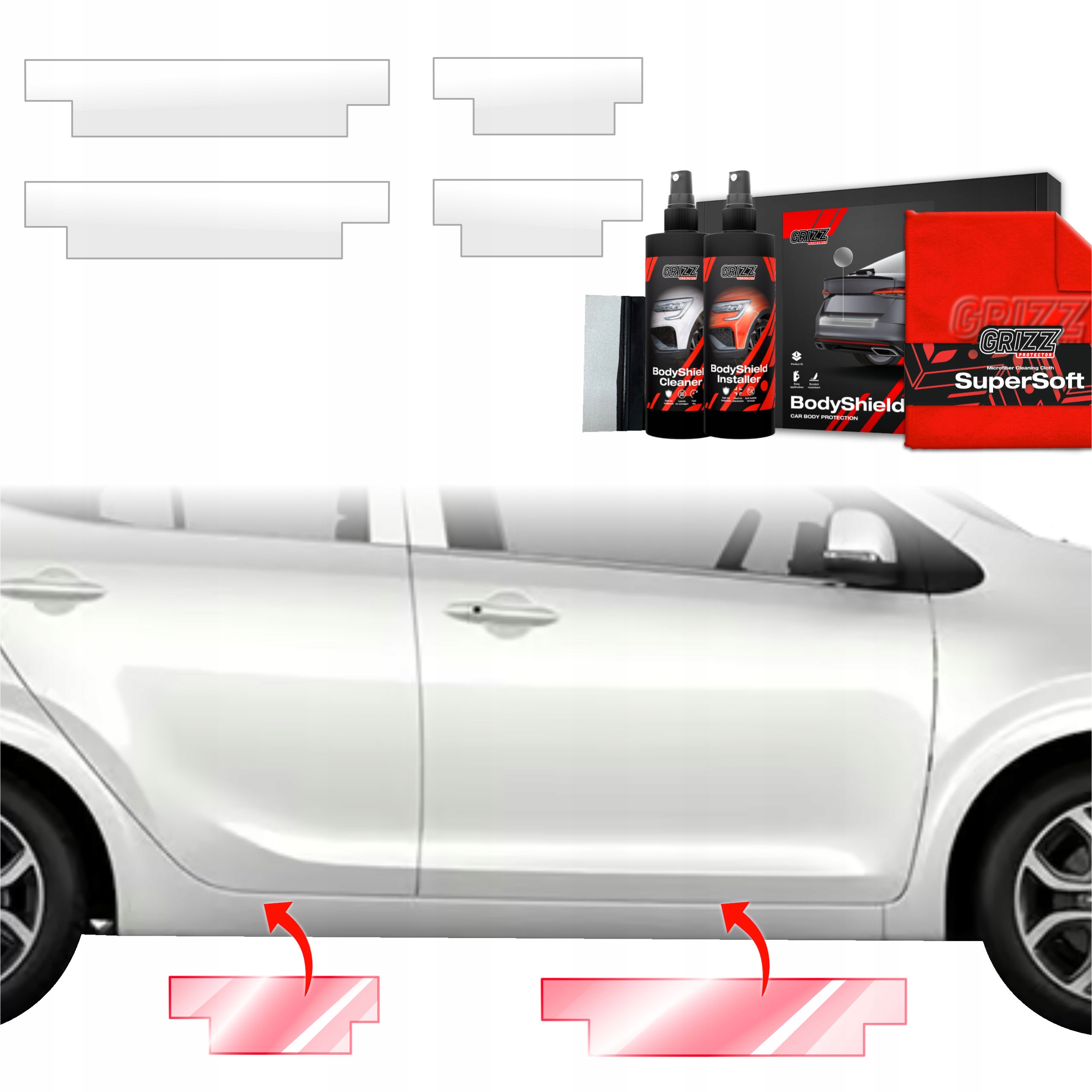 4v1 Fólie Ppf dýha na prahy pro Kia Picanto (2023-2025) Grizz