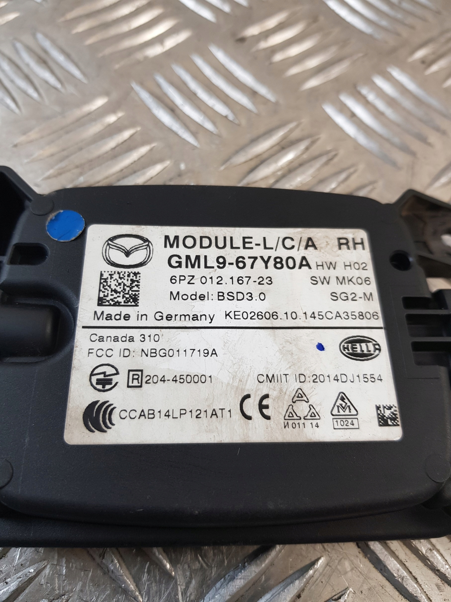 sensor module RADAR MARTWEGO POLA right GML9-67Y80A MAZDA 6 III GJ 15R