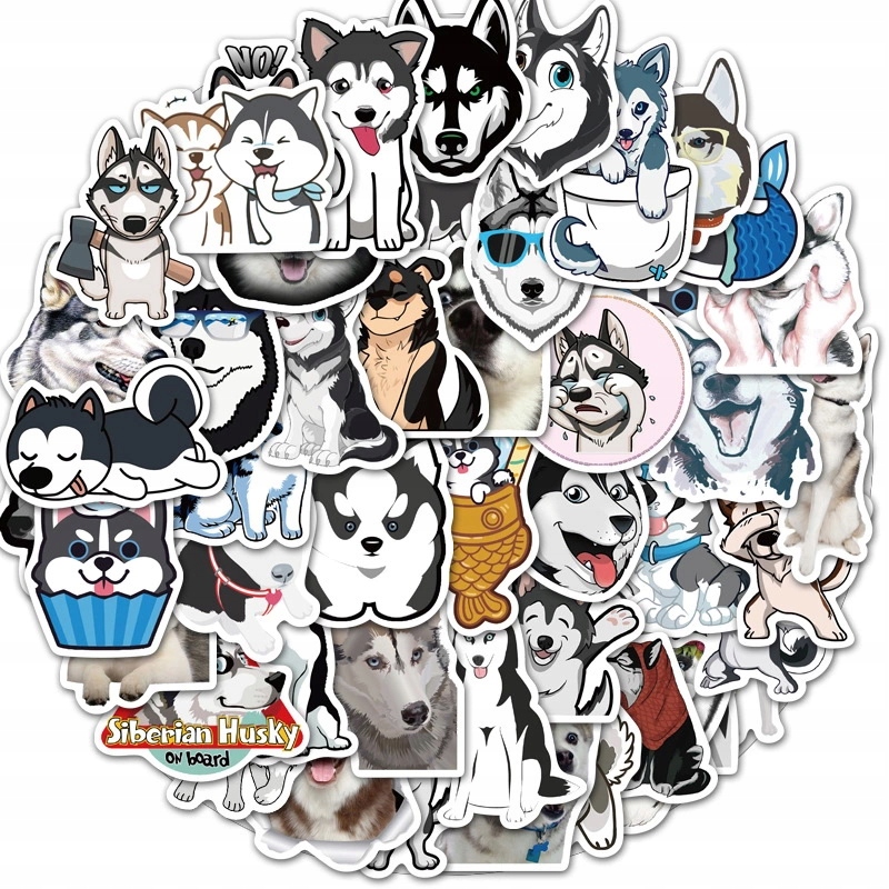 

Husky Pieski Naklejki MIX Wodoodporne Bomb 50 szt