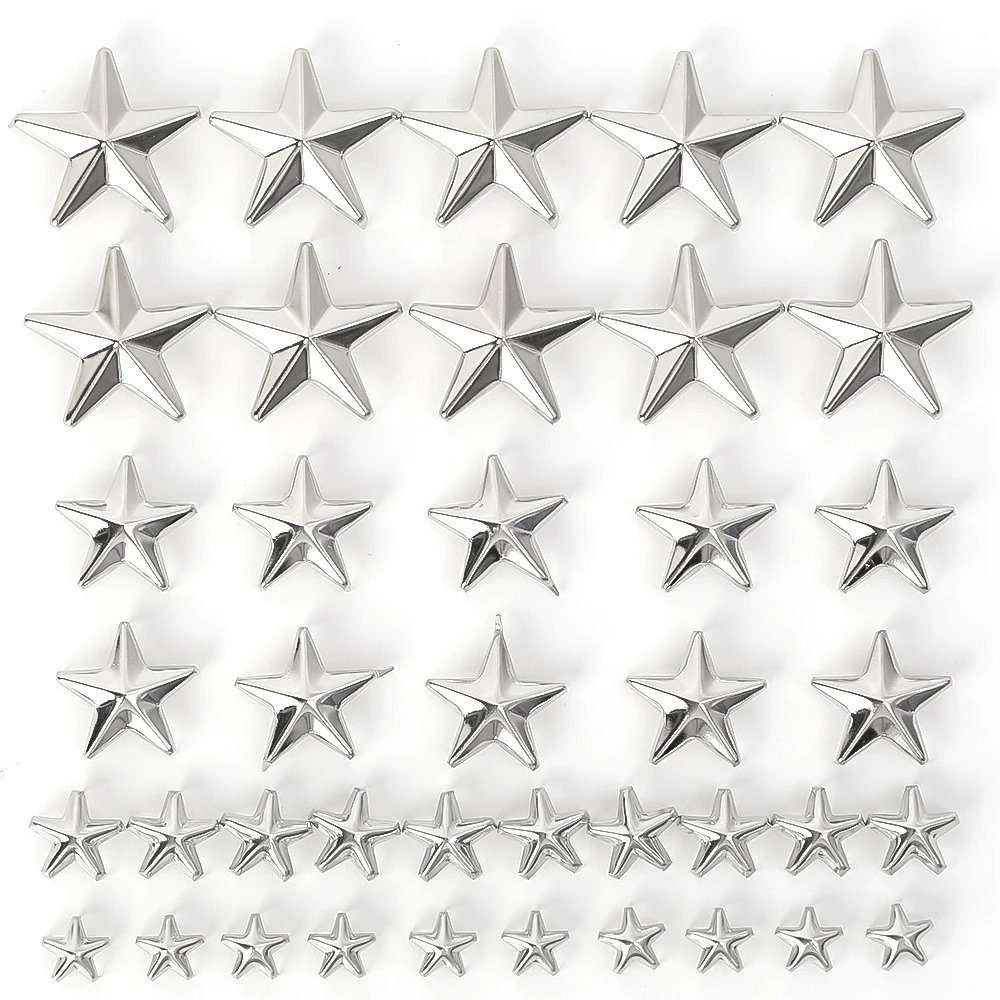 10-100Pcs Metal Star Rivets Leather Craft DIY Studs Spikes Spots Nails Model henyuek