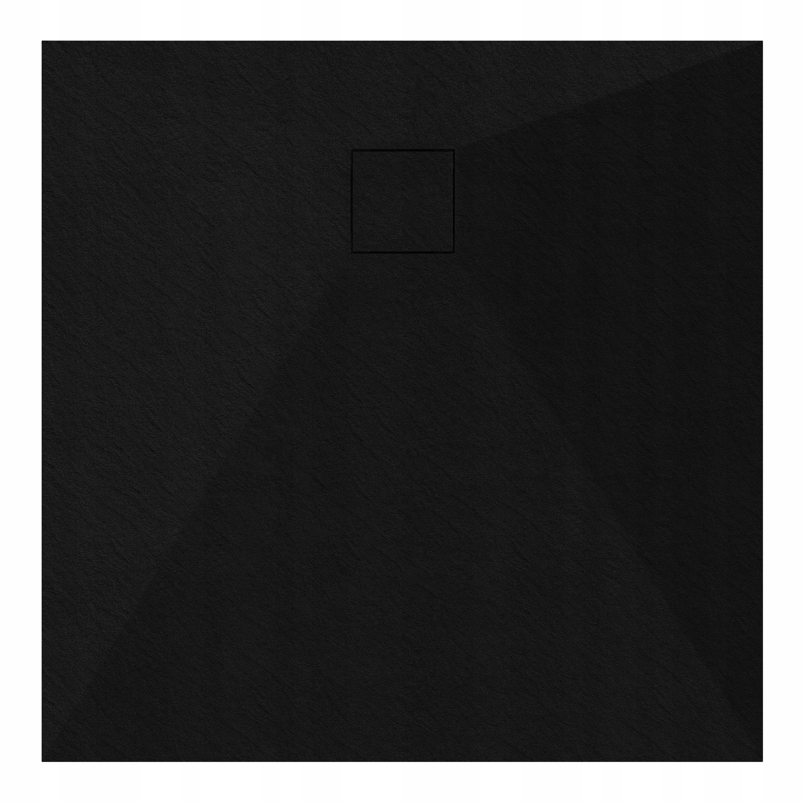 Sprchová Vanička Čtvercová 80x80 Kamenný Vzor 2,6 CM Černý Sifon