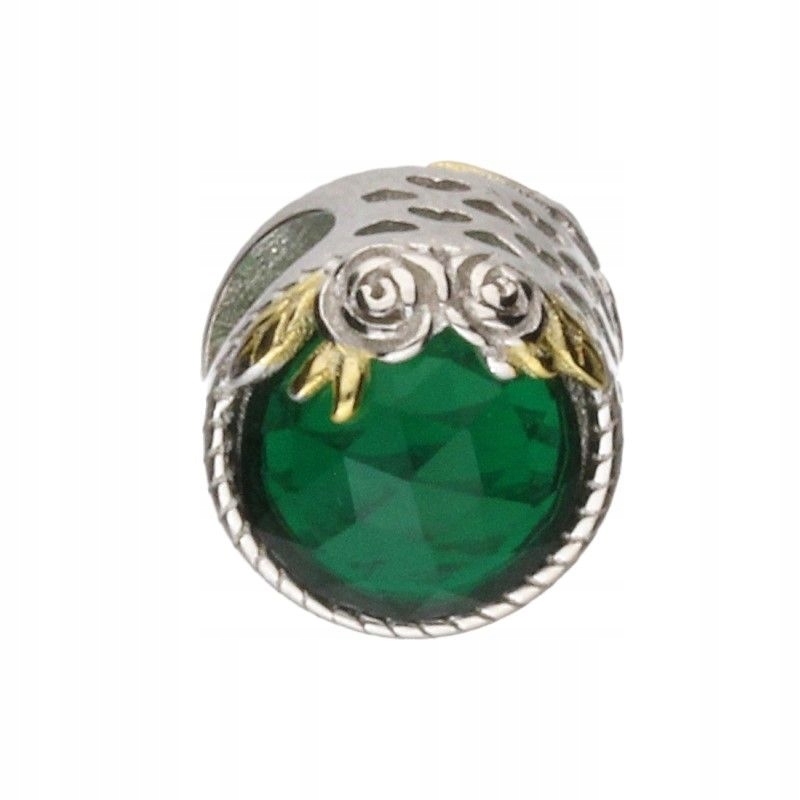 Elegantní přívěsek Bead Stříbro 925 s velkou zelenou zirkonovou květinkou