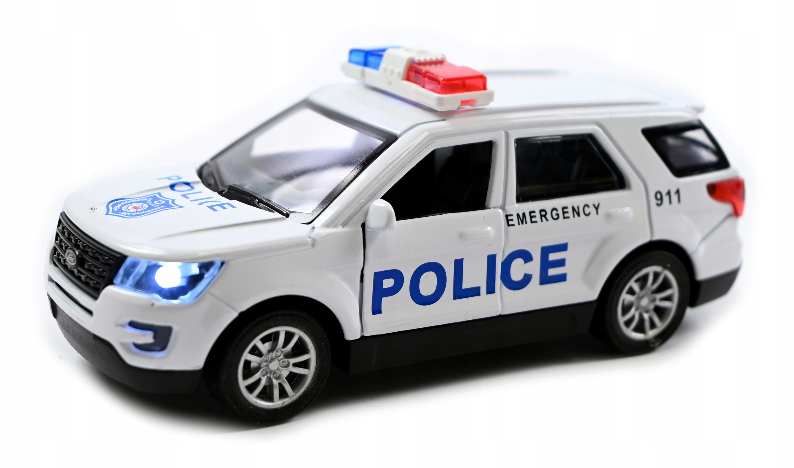 POLICJA RADIOWÓZ SAMOCHÓD TERENOWY METALOWE AUTO ŚWIATŁO DŹWIĘK Marka Midex