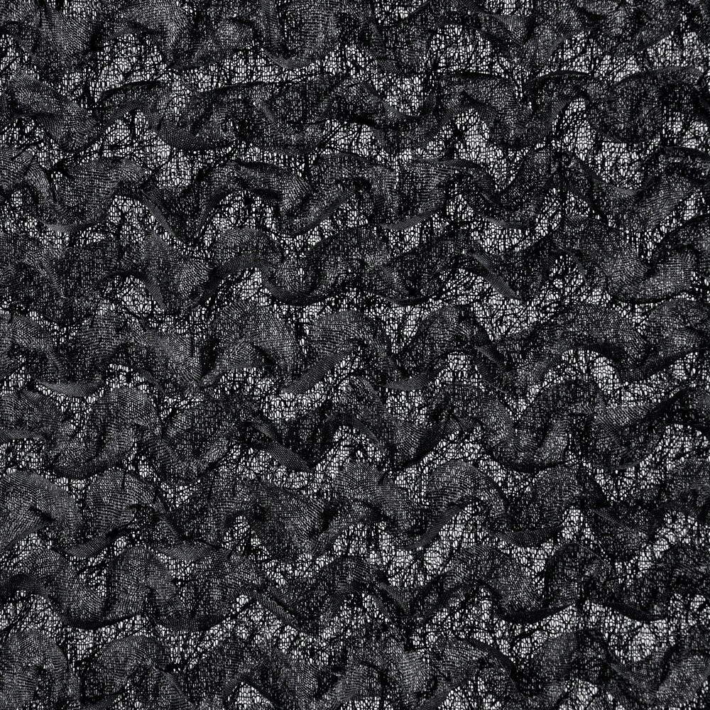 Elegantná hotová záclona Tiffany Eva Minge 135x250 čierna glamour s volánikmi