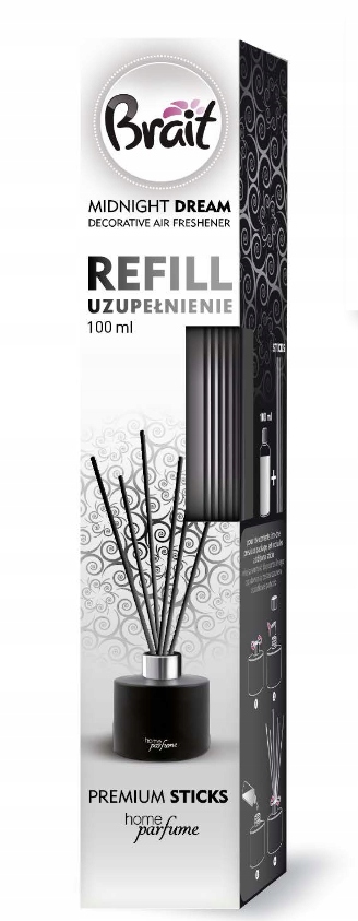 Levně 4x Brait osvěžovač vzduchu s doplňkemMidnight Dream tyčinky+Tekutina 100 ml