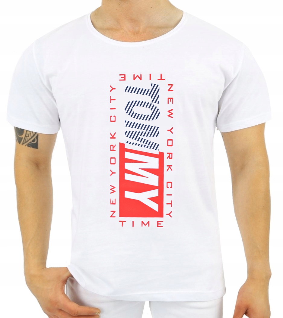 

Męski T-shirt Koszulka Elastan Print Tom My Jakość