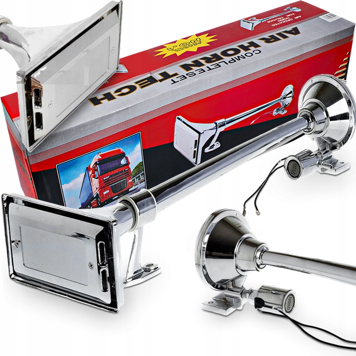 Pneumatický signál Trubka Obdélníková 12/24V, L=640Mm, Fanfara Signál Tir