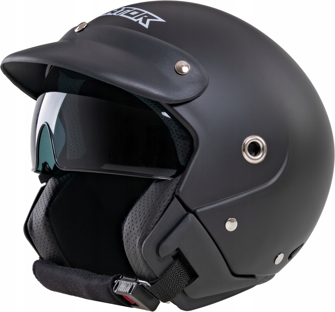 KASK MŁODZIEŻOWY NA MOTOR SKUTER MAT Z BLENDĄ ST S Rozmiar S