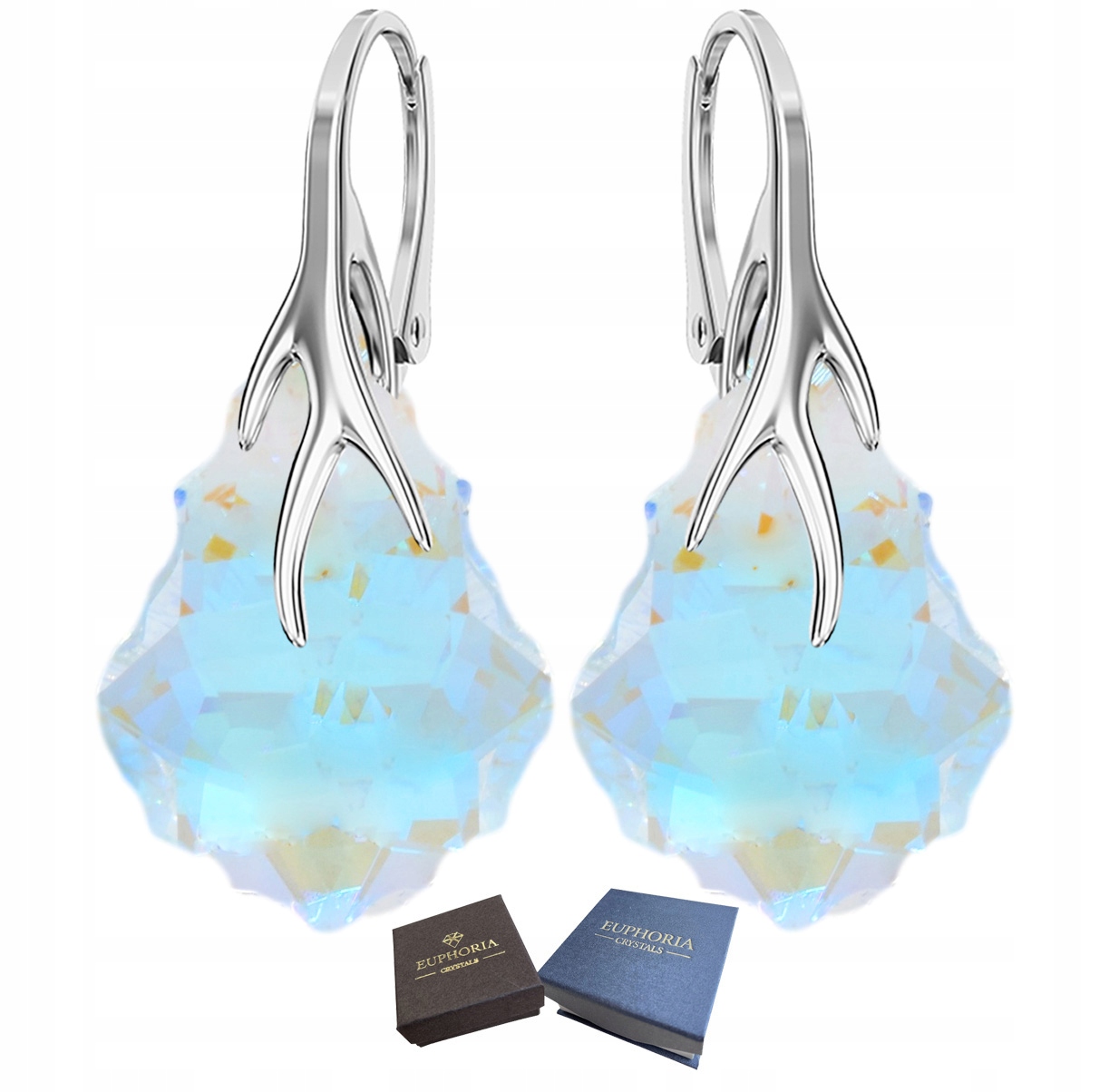 Náušnice Stříbro 925 Dámské Závěsné s Křišťály jako Dárek pro ženu