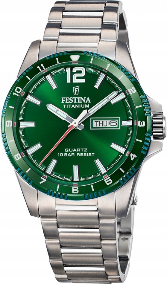 Pánské hodinky Festina 20698/3 zelené sportovní na plavání