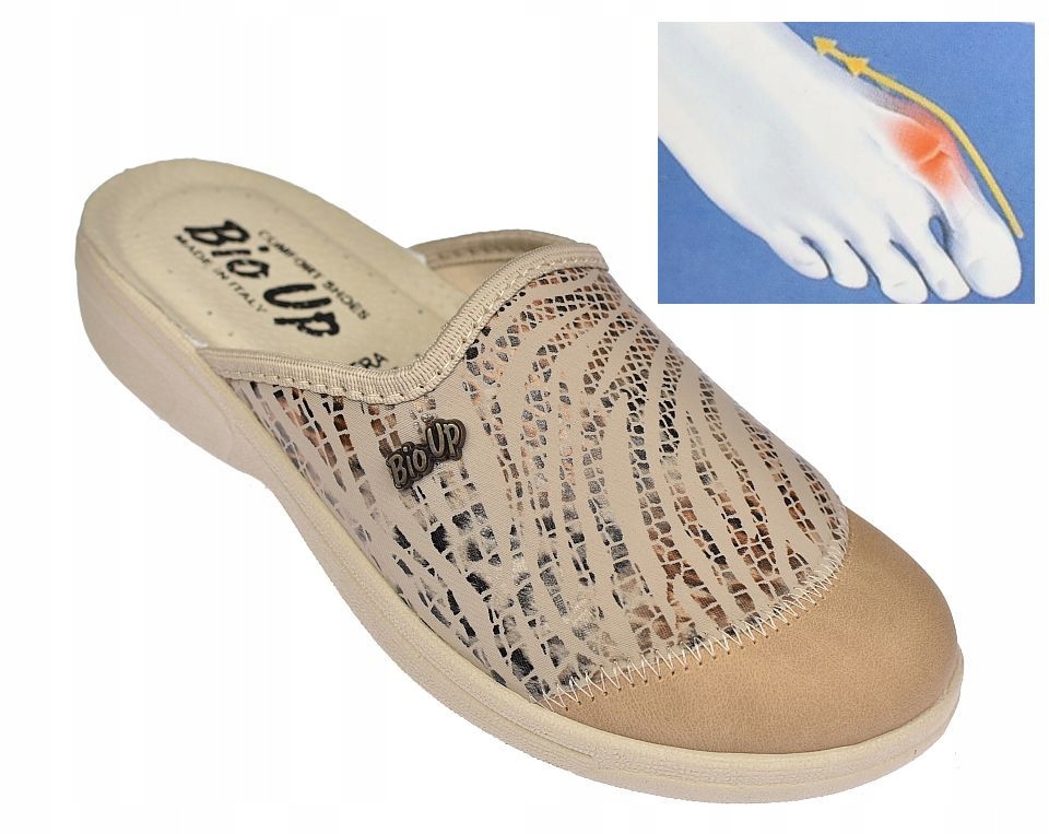 Sandále na zdravotní halušky pantofle lycra komfort 453 béžová vel 40