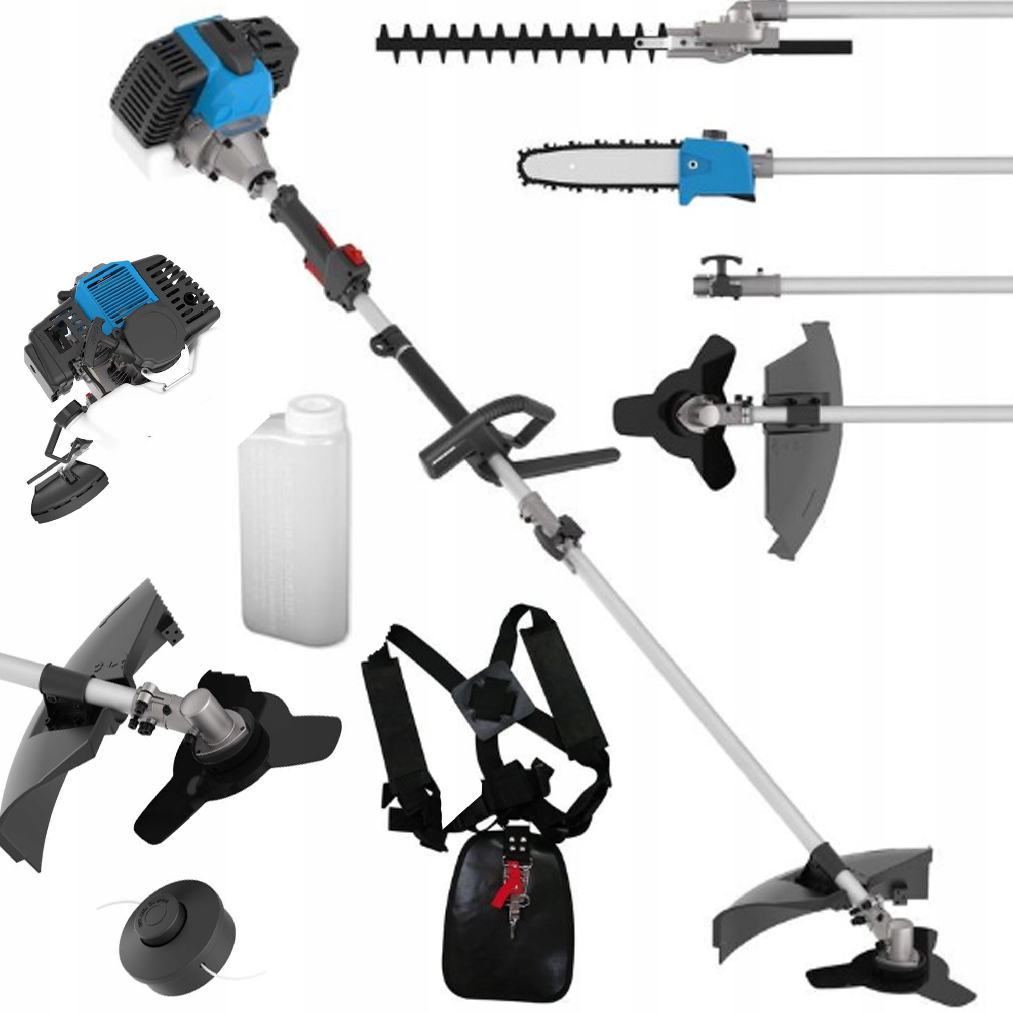 Kosa Spalinowa Podkaszarka Wykaszarka Gude 4W1 Kosiarka Nożyce Olej Pilarka