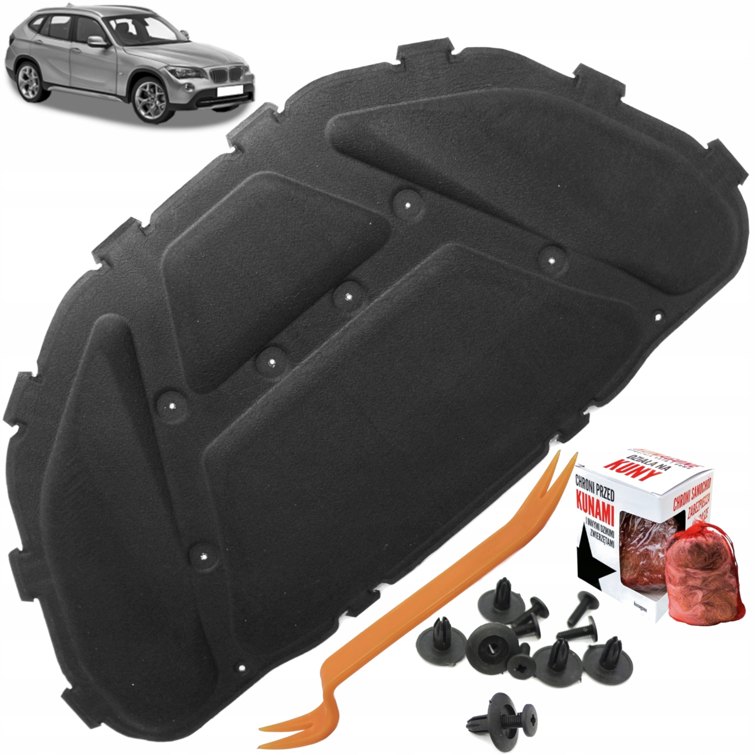 Ztlumení kapoty Izolace podbití Bmw X1 E84 09-15 Odstrašovač Stahovák