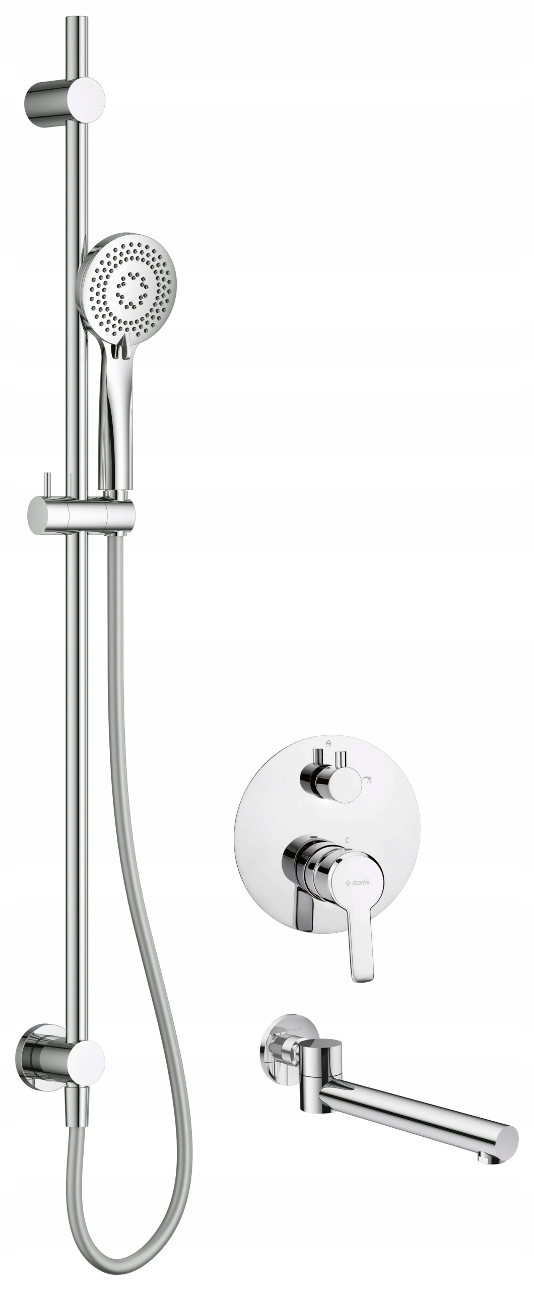 Podomítkový sprchový set s vaňovým výtokom, 3 funkcie, Anti-calc